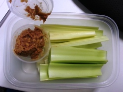 Tuesday Snack - celery and crunchy peanut butter